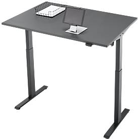Schreibtisch, elektrisch höhenverstellbar, Rechteck, T-Fuß, B 1200 x T 800 x H 720-1200 mm, graphit/schwarz