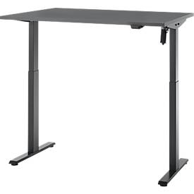 Schreibtisch, elektrisch höhenverstellbar, Rechteck, T-Fuß, B 1200 x T 800 x H 720-1200 mm, graphit/schwarz