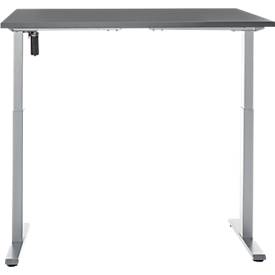 Schreibtisch, elektrisch höhenverstellbar, Rechteck, T-Fuß, B 1200 x T 800 x H 720-1200 mm, graphit/silber