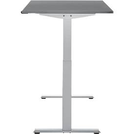 Schreibtisch, elektrisch höhenverstellbar, Rechteck, T-Fuß, B 1200 x T 800 x H 720-1200 mm, graphit/silber