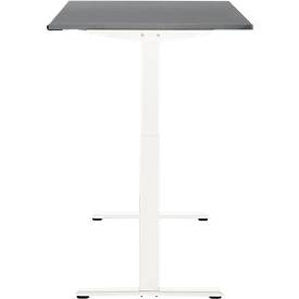 Schreibtisch, elektrisch höhenverstellbar, Rechteck, T-Fuß, B 1200 x T 800 x H 720-1200 mm, graphit/weiß