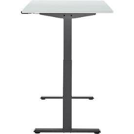Schreibtisch, elektrisch höhenverstellbar, Rechteck, T-Fuß, B 1200 x T 800 x H 720-1200 mm, lichtgrau/schwarz