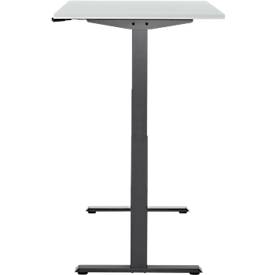 Schreibtisch, elektrisch höhenverstellbar, Rechteck, T-Fuß, B 1200 x T 800 x H 720-1200 mm, lichtgrau/schwarz