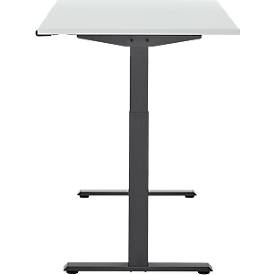Schreibtisch, elektrisch höhenverstellbar, Rechteck, T-Fuß, B 1200 x T 800 x H 720-1200 mm, lichtgrau/schwarz