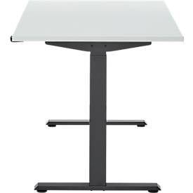 Schreibtisch, elektrisch höhenverstellbar, Rechteck, T-Fuß, B 1200 x T 800 x H 720-1200 mm, lichtgrau/schwarz