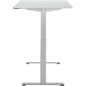 Schreibtisch, elektrisch höhenverstellbar, Rechteck, T-Fuß, B 1200 x T 800 x H 720-1200 mm, lichtgrau/silber