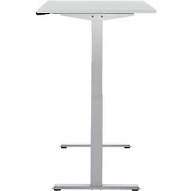 Schreibtisch, elektrisch höhenverstellbar, Rechteck, T-Fuß, B 1200 x T 800 x H 720-1200 mm, lichtgrau/silber