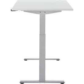 Schreibtisch, elektrisch höhenverstellbar, Rechteck, T-Fuß, B 1200 x T 800 x H 720-1200 mm, lichtgrau/silber