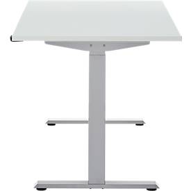 Schreibtisch, elektrisch höhenverstellbar, Rechteck, T-Fuß, B 1200 x T 800 x H 720-1200 mm, lichtgrau/silber