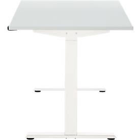 Schreibtisch, elektrisch höhenverstellbar, Rechteck, T-Fuß, B 1200 x T 800 x H 720-1200 mm, lichtgrau/weiß