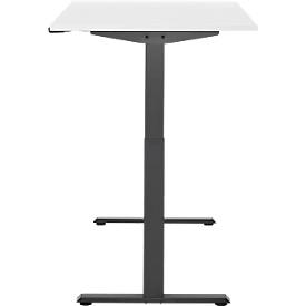 Schreibtisch, elektrisch höhenverstellbar, Rechteck, T-Fuß, B 1200 x T 800 x H 720-1200 mm, weiß/schwarz