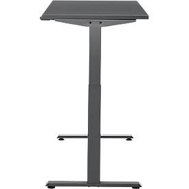 Schreibtisch, elektrisch höhenverstellbar, Rechteck, T-Fuß, B 1300 x T 650 x H 720-1200 mm, graphit/schwarz