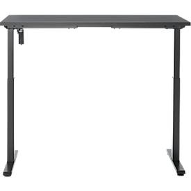 Schreibtisch, elektrisch höhenverstellbar, Rechteck, T-Fuß, B 1300 x T 650 x H 720-1200 mm, graphit/schwarz