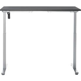 Schreibtisch, elektrisch höhenverstellbar, Rechteck, T-Fuß, B 1300 x T 650 x H 720-1200 mm, graphit/silber
