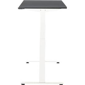 Schreibtisch, elektrisch höhenverstellbar, Rechteck, T-Fuß, B 1300 x T 650 x H 720-1200 mm, graphit/weiß