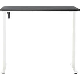 Schreibtisch, elektrisch höhenverstellbar, Rechteck, T-Fuß, B 1300 x T 650 x H 720-1200 mm, graphit/weiß