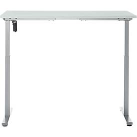 Schreibtisch, elektrisch höhenverstellbar, Rechteck, T-Fuß, B 1300 x T 650 x H 720-1200 mm, lichtgrau/silber