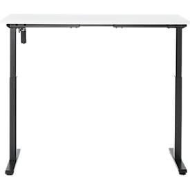 Schreibtisch, elektrisch höhenverstellbar, Rechteck, T-Fuß, B 1300 x T 650 x H 720-1200 mm, weiß/schwarz