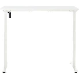 Schreibtisch, elektrisch höhenverstellbar, Rechteck, T-Fuß, B 1300 x T 650 x H 720-1200 mm, weiß/weiß