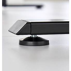 Schreibtisch, elektrisch höhenverstellbar, Rechteck, T-Fuß, B 1600 x T 800 x H 720-1200 mm, Eiche-Dekor/schwarz