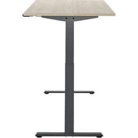 Schreibtisch, elektrisch höhenverstellbar, Rechteck, T-Fuß, B 1600 x T 800 x H 720-1200 mm, Eiche-Dekor/schwarz