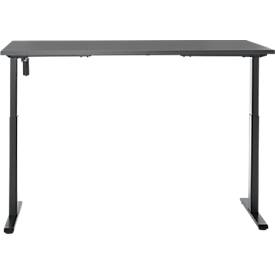 Schreibtisch, elektrisch höhenverstellbar, Rechteck, T-Fuß, B 1600 x T 800 x H 720-1200 mm, graphit/schwarz