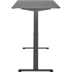 Schreibtisch, elektrisch höhenverstellbar, Rechteck, T-Fuß, B 1600 x T 800 x H 720-1200 mm, graphit/schwarz
