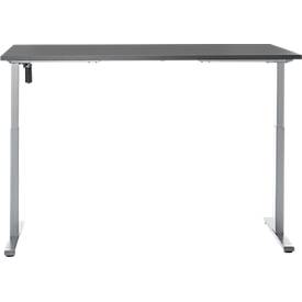 Schreibtisch, elektrisch höhenverstellbar, Rechteck, T-Fuß, B 1600 x T 800 x H 720-1200 mm, graphit/silber