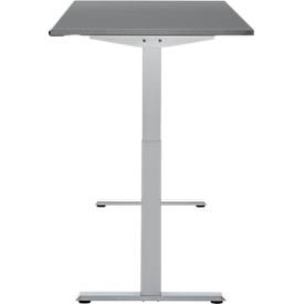 Schreibtisch, elektrisch höhenverstellbar, Rechteck, T-Fuß, B 1600 x T 800 x H 720-1200 mm, graphit/silber