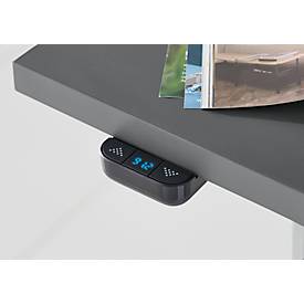 Schreibtisch, elektrisch höhenverstellbar, Rechteck, T-Fuß, B 1600 x T 800 x H 720-1200 mm, graphit/weiß