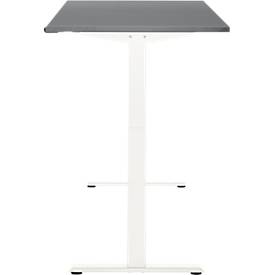 Schreibtisch, elektrisch höhenverstellbar, Rechteck, T-Fuß, B 1600 x T 800 x H 720-1200 mm, graphit/weiß