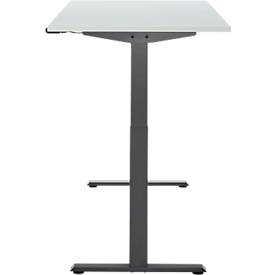 Schreibtisch, elektrisch höhenverstellbar, Rechteck, T-Fuß, B 1600 x T 800 x H 720-1200 mm, lichtgrau/schwarz