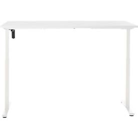 Schreibtisch, elektrisch höhenverstellbar, Rechteck, T-Fuß, B 1600 x T 800 x H 720-1200 mm, weiß/weiß