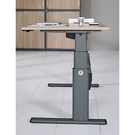 Schreibtisch Komfort, elektrisch höhenverstellbar, Rechteck, C-Fuß, B 1600 x T 800 x H 655-1305 mm, Eiche/anthrazit