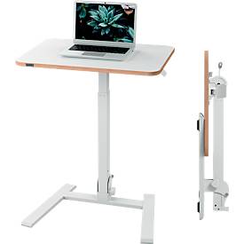 Schreibtisch Leitz Ergo Compact, rechteckig, Sitz-/Stehfunktion, höhenverstellbar, zusammenklappbar, tragbar, B 650 x T 470 x H 740-1090 mm, weiß
