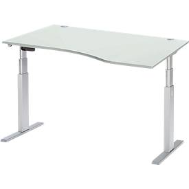 Schreibtisch mit Ansatz ERGO-T, T-Fuß, Ansatz, zweist. elektr. höhenverstellbar