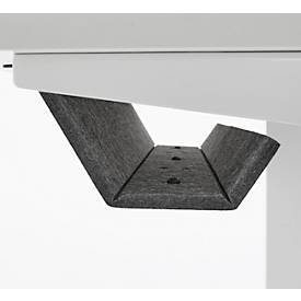 Schreibtisch mit Bambus-Zubehörschublade & Kabelkanal aus Recyclingfilz, elektrisch höhenverstellbar, B 1300 x T 650 x H 605–1265 mm, graphit/schwarz