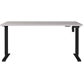Schreibtisch Monaco, elektrisch höhenverstellbar, Rechteck, T-Fuß, Memorybedienpanel, B 1600 x T 800 x H 720-1190 mm, kaschmir/schwarz
