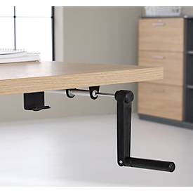 Schreibtisch Multiflex, manuell höhenverstellbar mit Kurbel, B 1600 x T 800 x H 700-1180 mm, Eiche/anthrazit