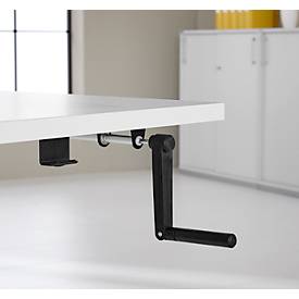 Schreibtisch Multiflex, manuell höhenverstellbar mit Kurbel, B 1600 x T 800 x H 700-1180 mm, lichtgrau/anthrazit