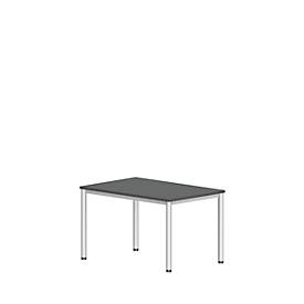 Schreibtisch NEVADA, 4-Fuß, Rechteck, Rundrohr, B 1200 x T 800 x H 740 mm, dunkelgrau/weiß