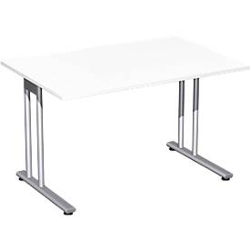 Schreibtisch PALENQUE, C-Fuß, Rechteck, B 1200 x T 800 x H 720 mm, weiß
