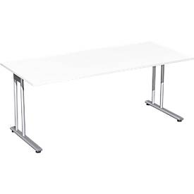 Schreibtisch PALENQUE, C-Fuß, Rechteck, B 1800 x T 800 x H 720 mm, weiß