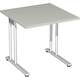 Schreibtisch PALENQUE, C-Fuß, Rechteck, B 800 x T 800 x H 720 mm, lichtgrau