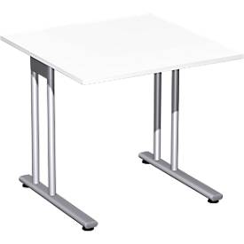 Schreibtisch PALENQUE, C-Fuß, Rechteck, B 800 x T 800 x H 720 mm, weiß