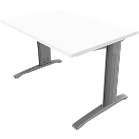 Schreibtisch PHENOR, im Fuß integrierte Kabelkanäle, Rechteck, C-Fuß, B 1200/1600/1800 x T 800 mm