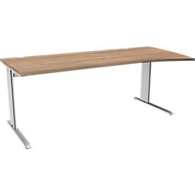 Schreibtisch PLANOVA BASIC, C-Fuß, versch. Ausführungen, B 2000 mm