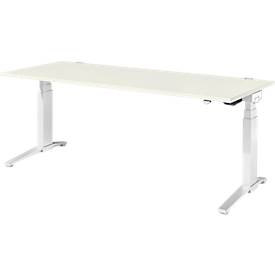 Schreibtisch PLANOVA ERGOSTYLE, C-Fuß, Rechteck, zweist. elektr. höhenverstellbar, B 1200-2000 mm