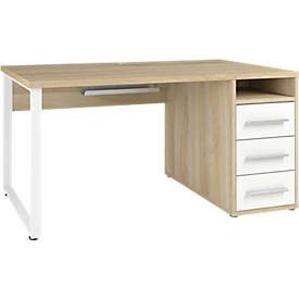 Schreibtisch Player, mit Schubladen, Kabeldurchlass & Kabelablage, Breite 1500 mm
