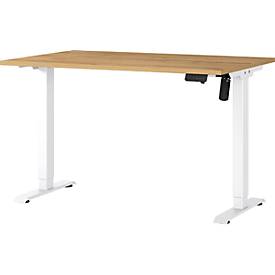 Schreibtisch Profi 2.0, elektrisch höhenverstellbar, B 1200 x T 800 x H 710 - 1190 mm, Grandson-Eiche/weiß